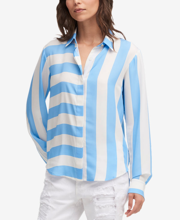 DKNY Womens Multi Stripe Shirt