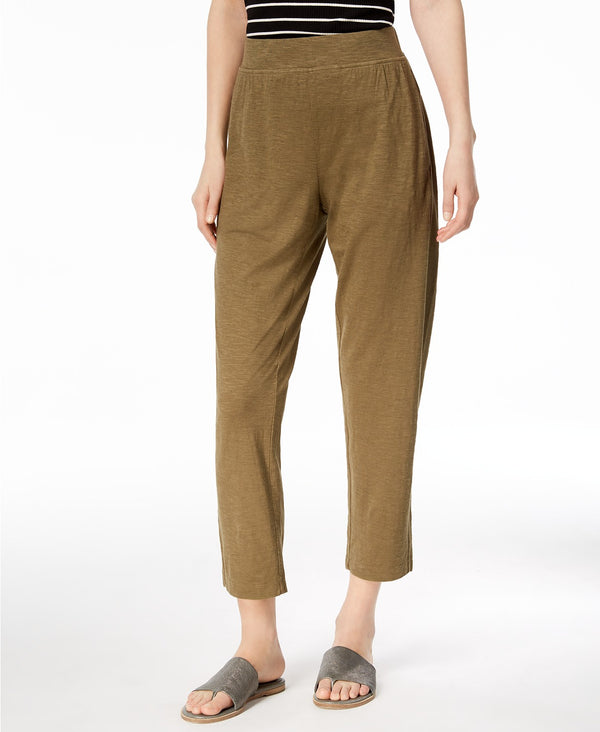 Eileen Fisher Womens Cotton Blend Pull On Ankle Pants