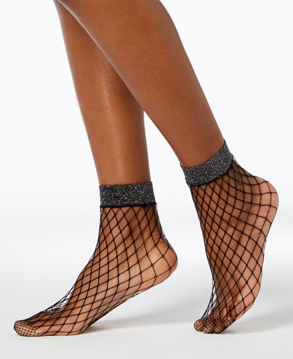 INC International Concepts Womens Shimmer Fishnet Ankle Socks