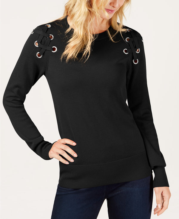 Michael Michael Kors Womens Lace Up Sweater