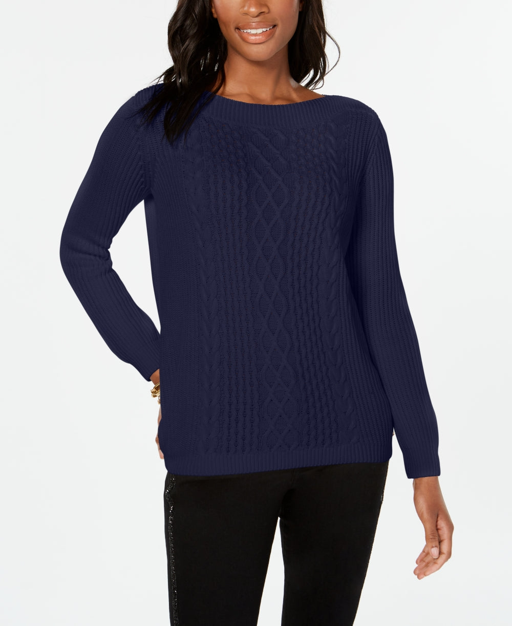 Tommy Hilfiger Womens Cable-Knit Sweater
