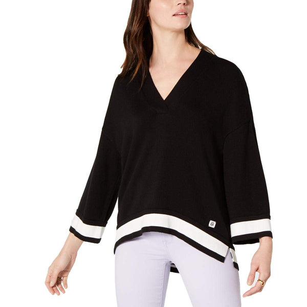 Tommy Hilfiger Womens Oversized Deep V Neck Sweater