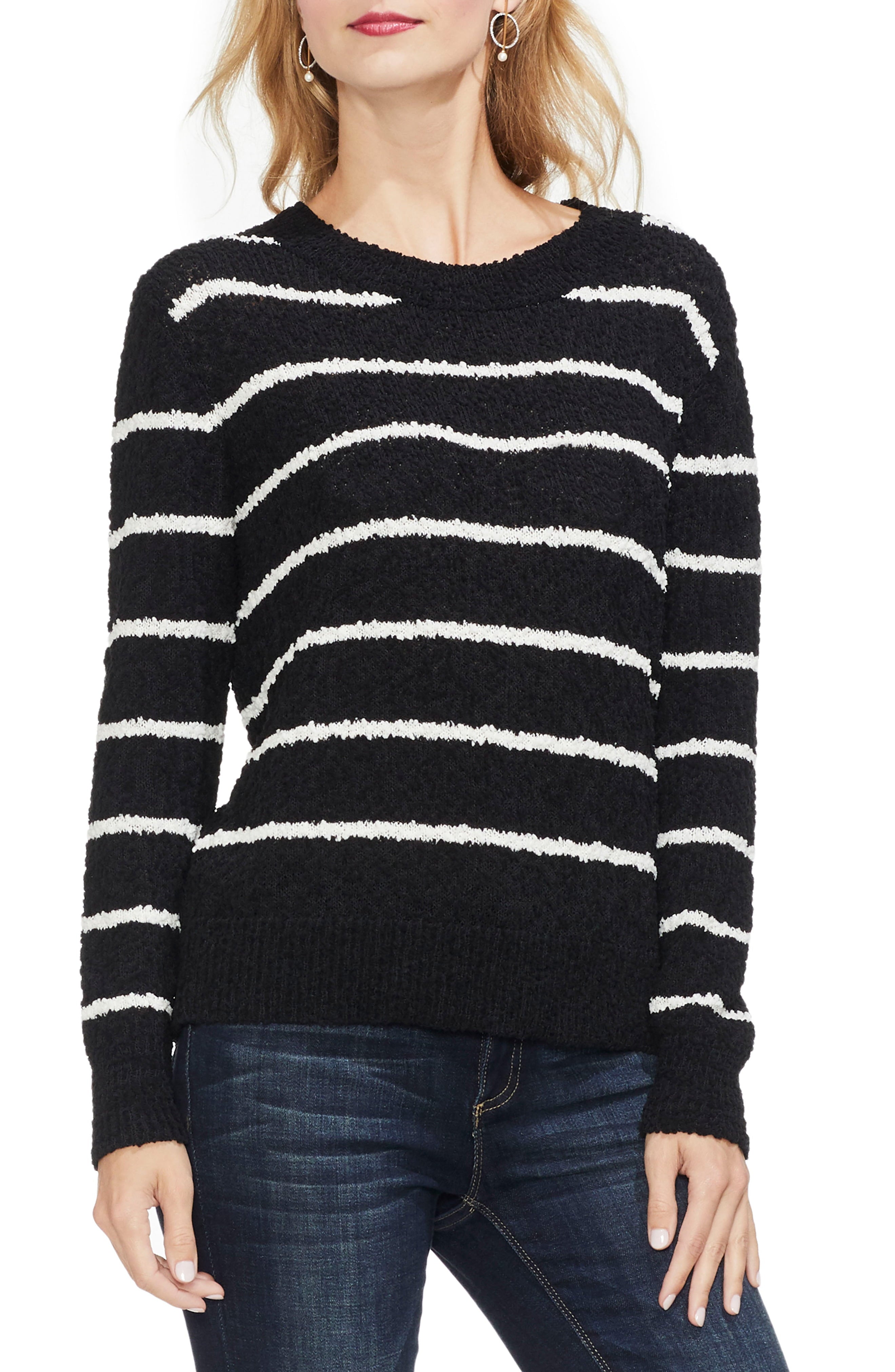 Vince Camuto Womens Chenille Striped Sweater