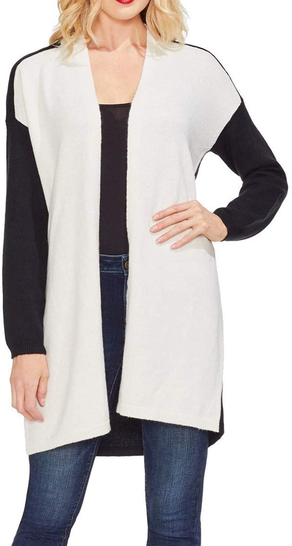 Vince Camuto Womens Colorblocked Cardigan Sweater