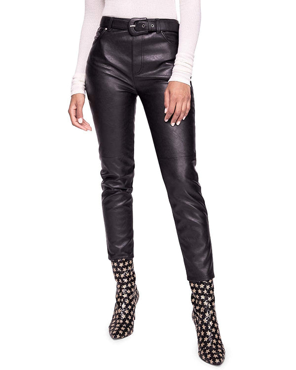 Free People Womens Faux Leather Skinny Pants