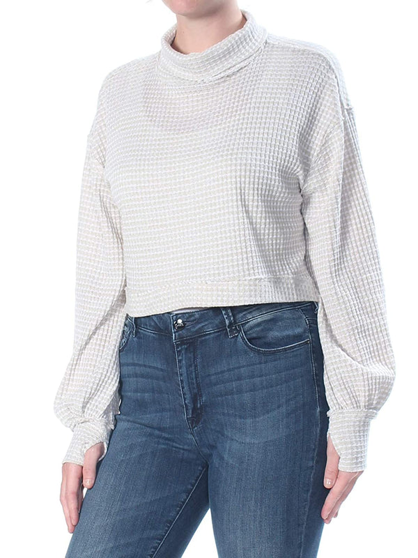 Free People Womens Cropped Turtleneck Pullover Sweater