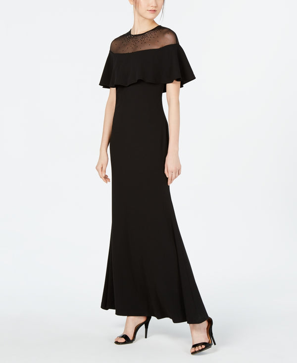 Calvin Klein Womens Illusion Yoke Popover Gown