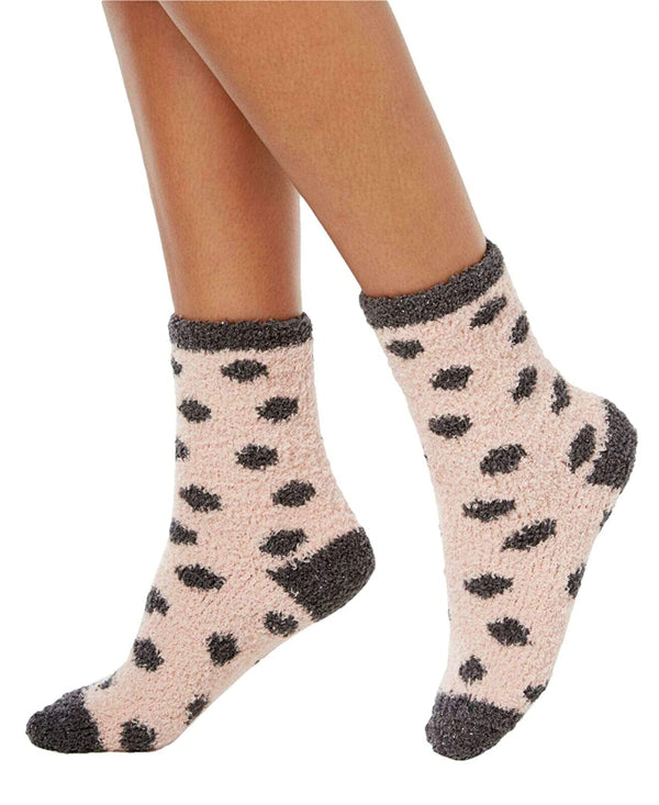 Charter Club Womens Metallic Dot Fuzzy Socks