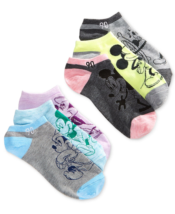 Disney Womens Mickey Mouse No Show Socks 6 Pack
