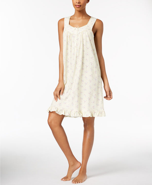 allbrand365 designer brand Womens Lace Trim Ruffle Hem Nightgown