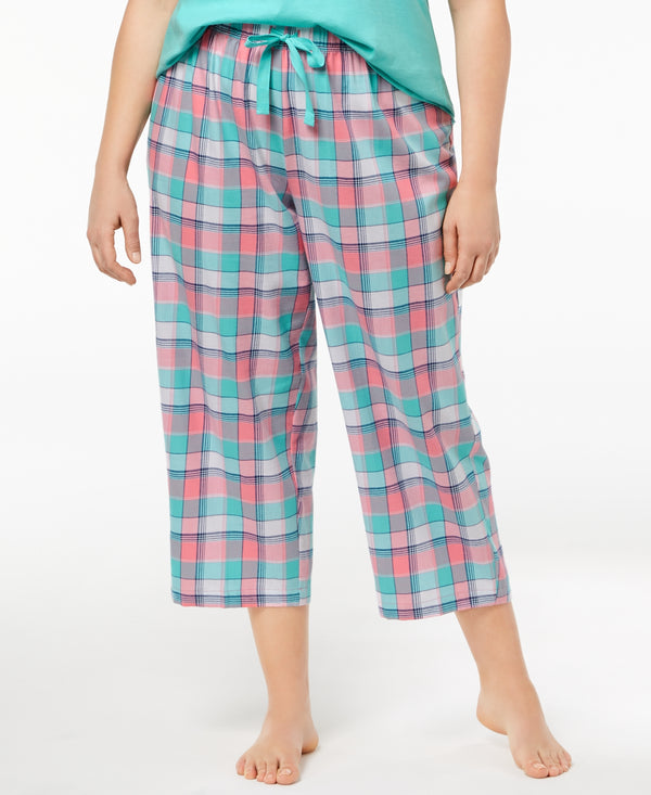 Charter Club Womens Plus Size Cotton Printed Pajama Pants