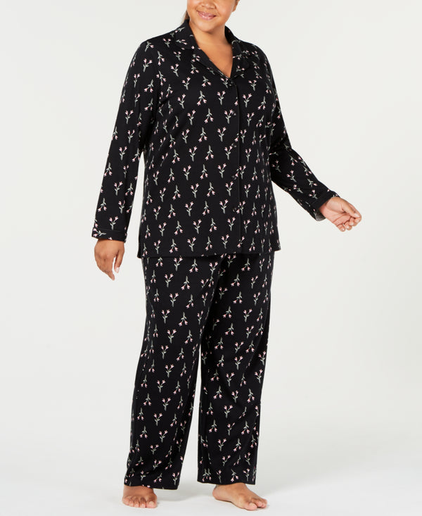 Charter Club Womens Cotton Printed Pajama Set 2 Piece