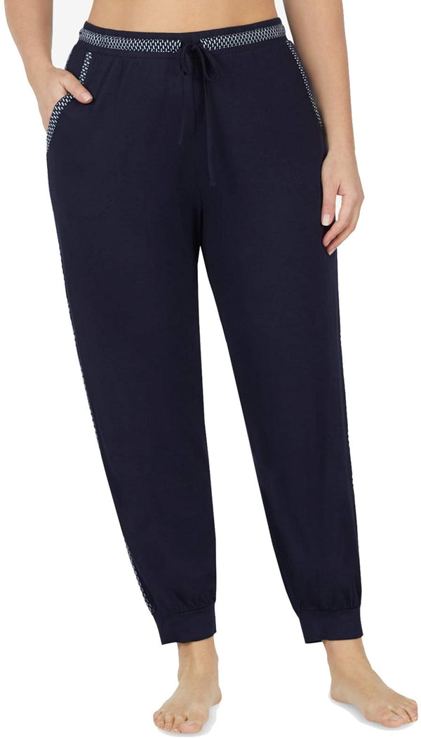 DKNY Womens Plus Size Striped Cropped Pajama Pants