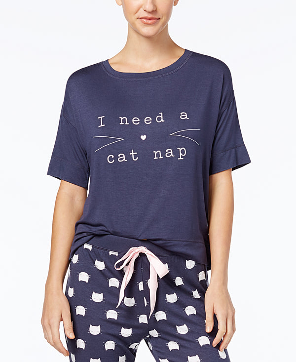 Jenni by Jennifer Moore Womens Graphic Pajama T-Shirt