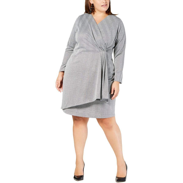 Ny Collection Womens Plus Size Faux Wrap Dress