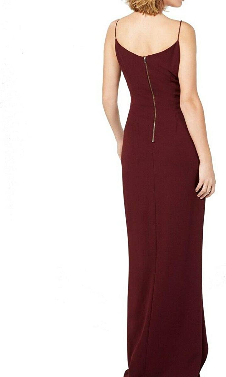 Adrianna Papell Womens Asymmetrical Faux-Wrap Gown