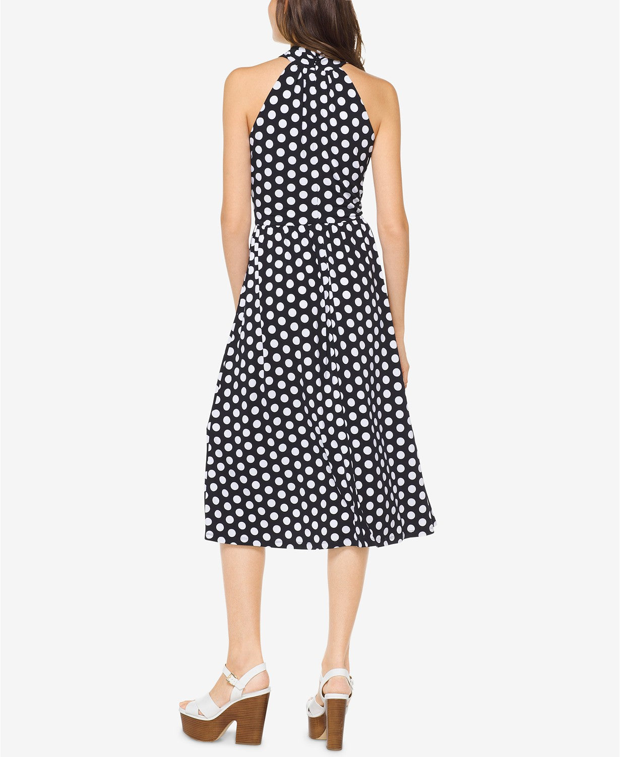 MICHAEL Michael Kors Womens Dot Print Belted Dress