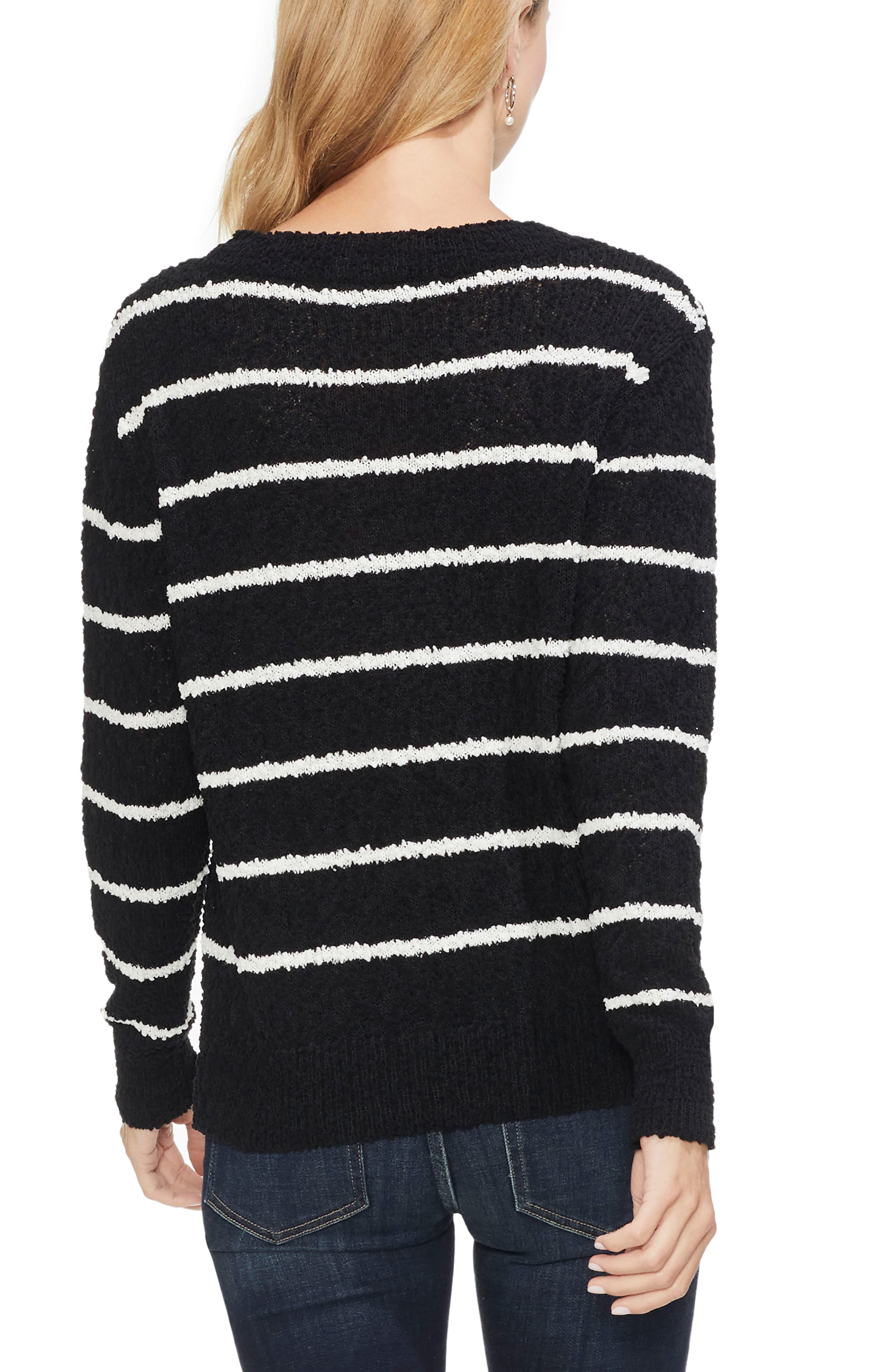Vince Camuto Womens Chenille Striped Sweater