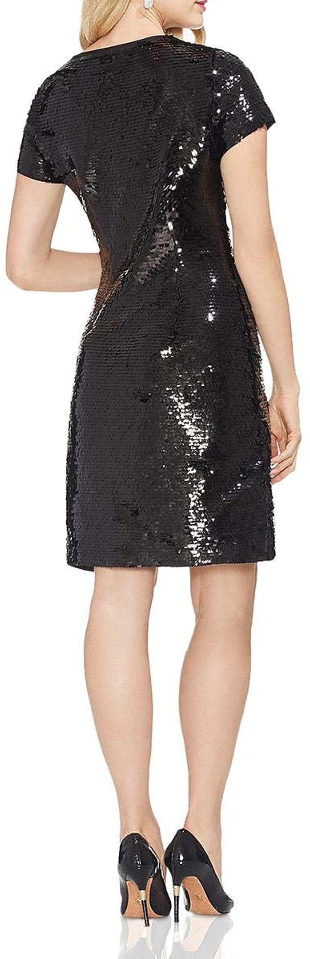 Vince Camuto Womens Fish Scale Sequined Dress