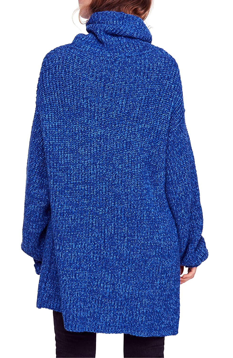 Free People Womens Eleven Ribbed Knit Side Slit Turtleneck Sweater