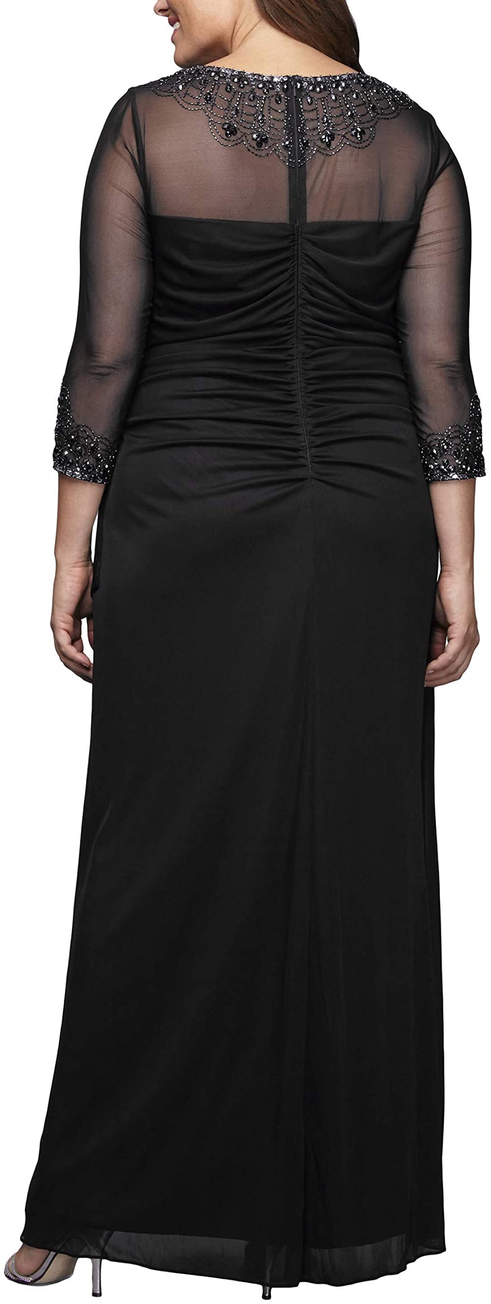 Alex Evenings Womens Plus Size Embellished Sweetheart Gown