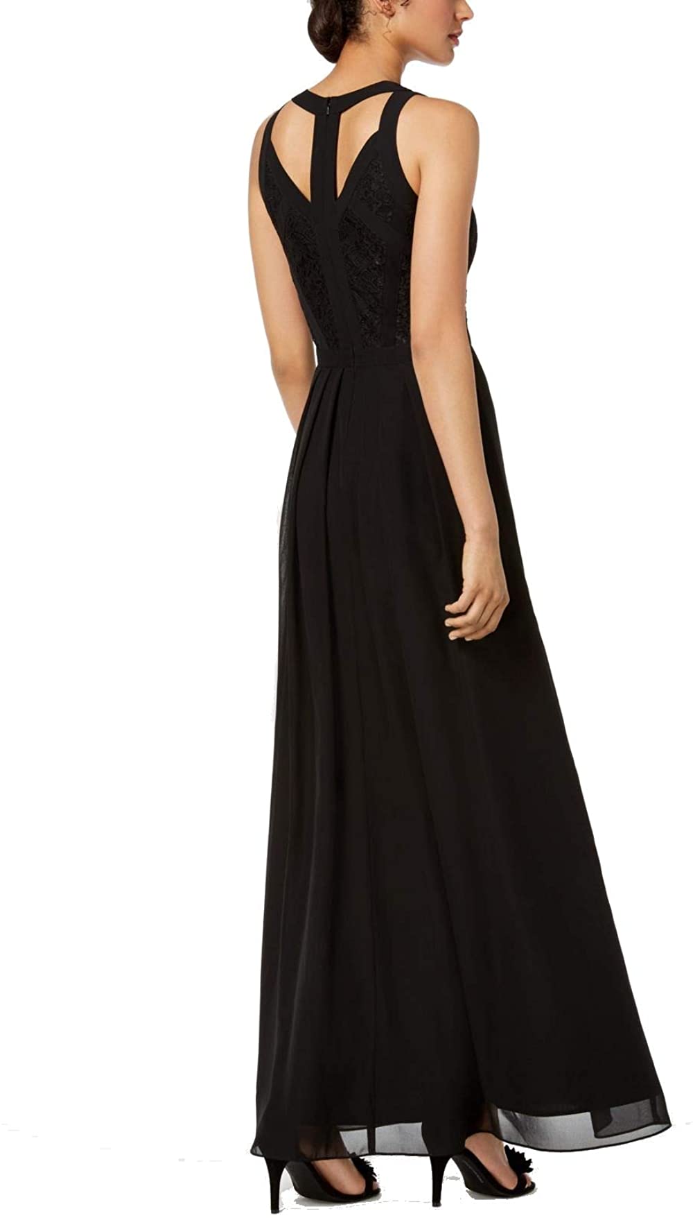 Betsy & Adam Womens Caged Lace Gown