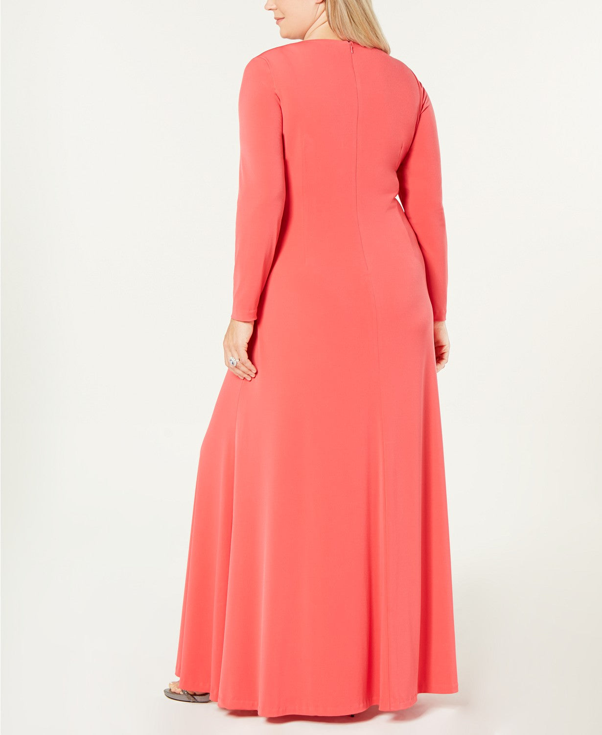 Calvin Klein Womens Plus Size Twist Front Maxi Gown