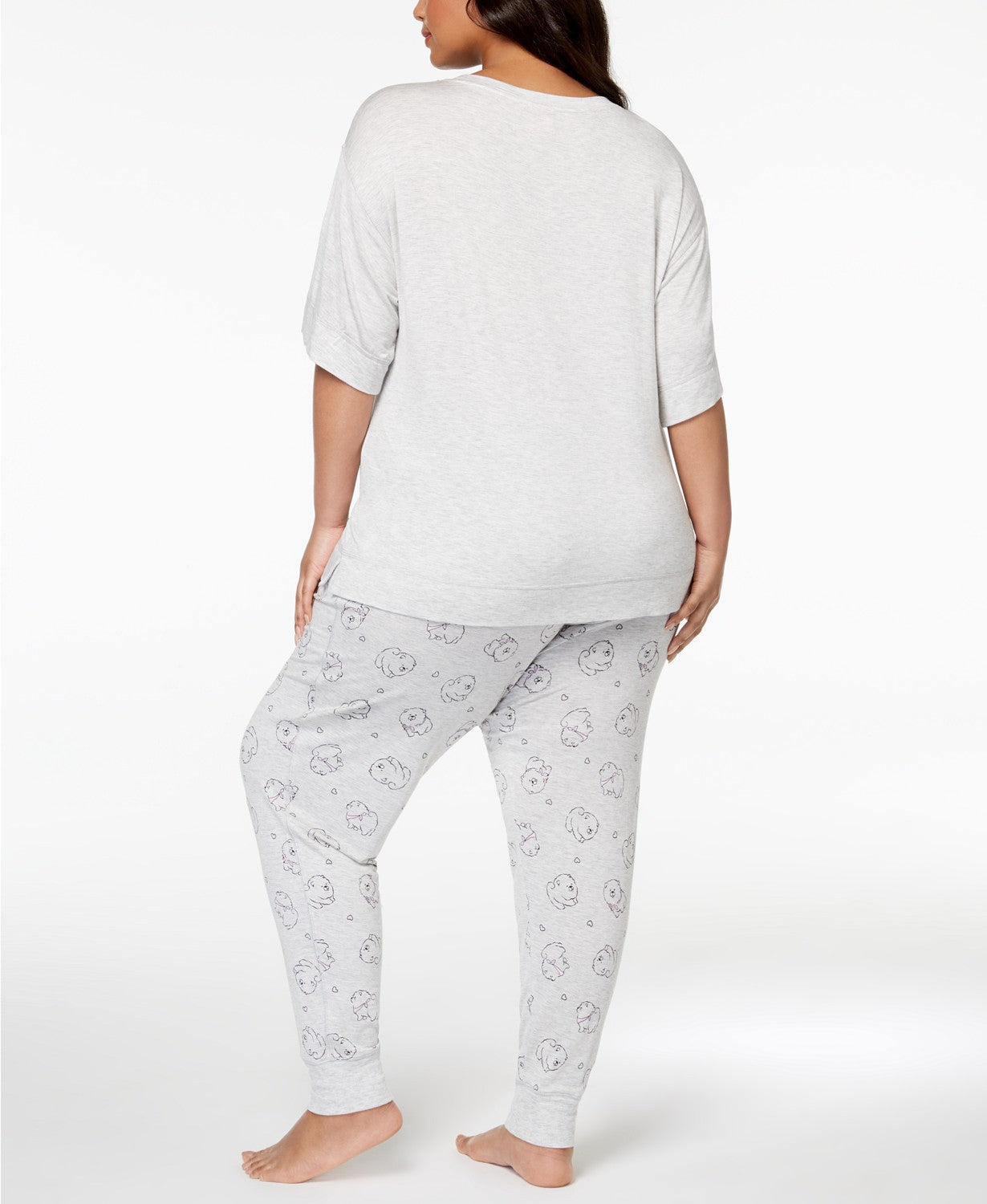 Jenni By Jennifer Moore Womens Graphic-Pocket Pajama Top