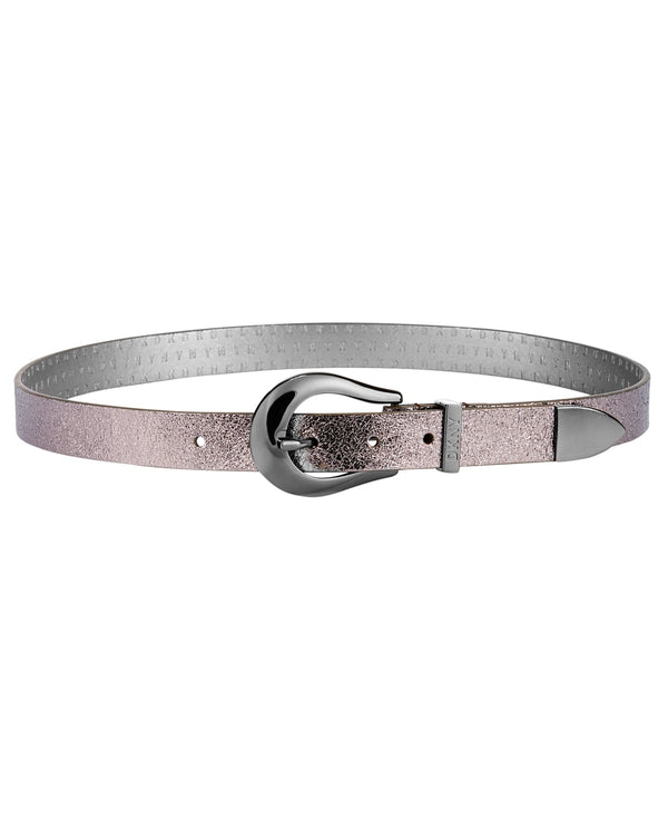 DKNY Womens Metallic Tipped Belt,Gunmetal,Small