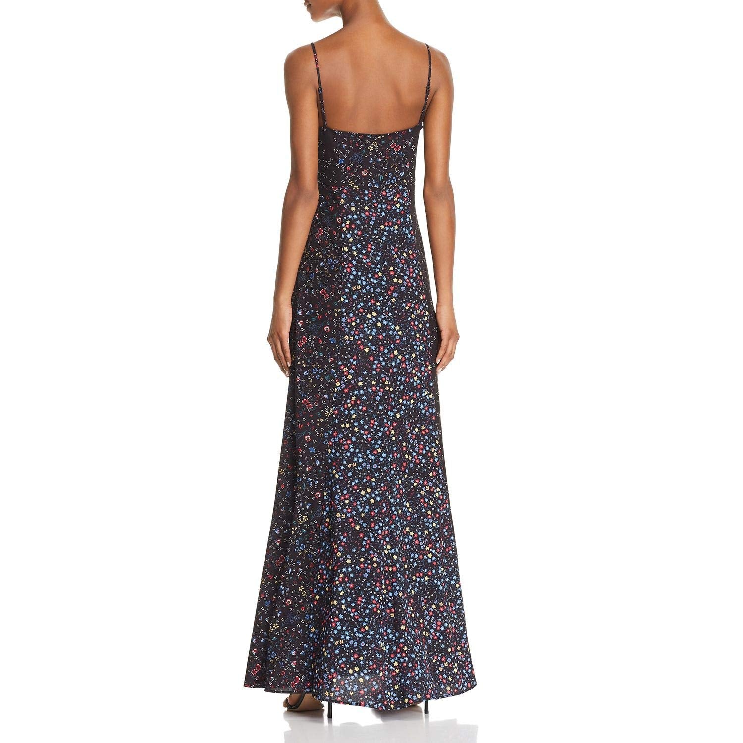 French Connection Womens Floral Fluid Slip Maxi Shift Dress