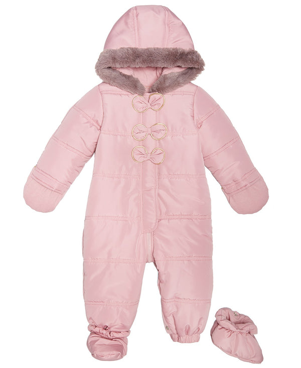 First Impressions Infant Girls Hooded Bows Footed Snow Suit