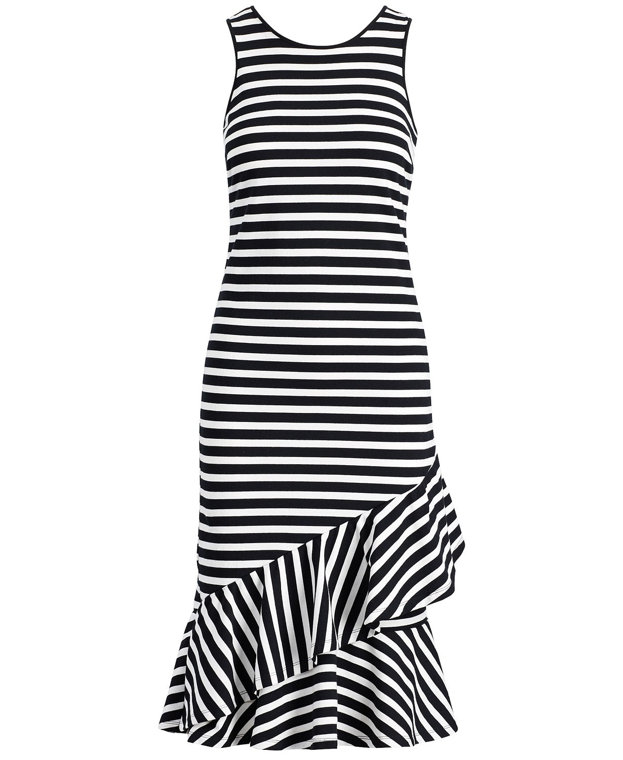 Lauren Ralph Lauren Womens Striped Ruffled Dress