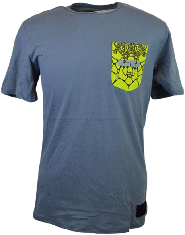 Nike Mens Lebron Genome Pocket T-Shirt,Grey/Neon Yellow,Medium