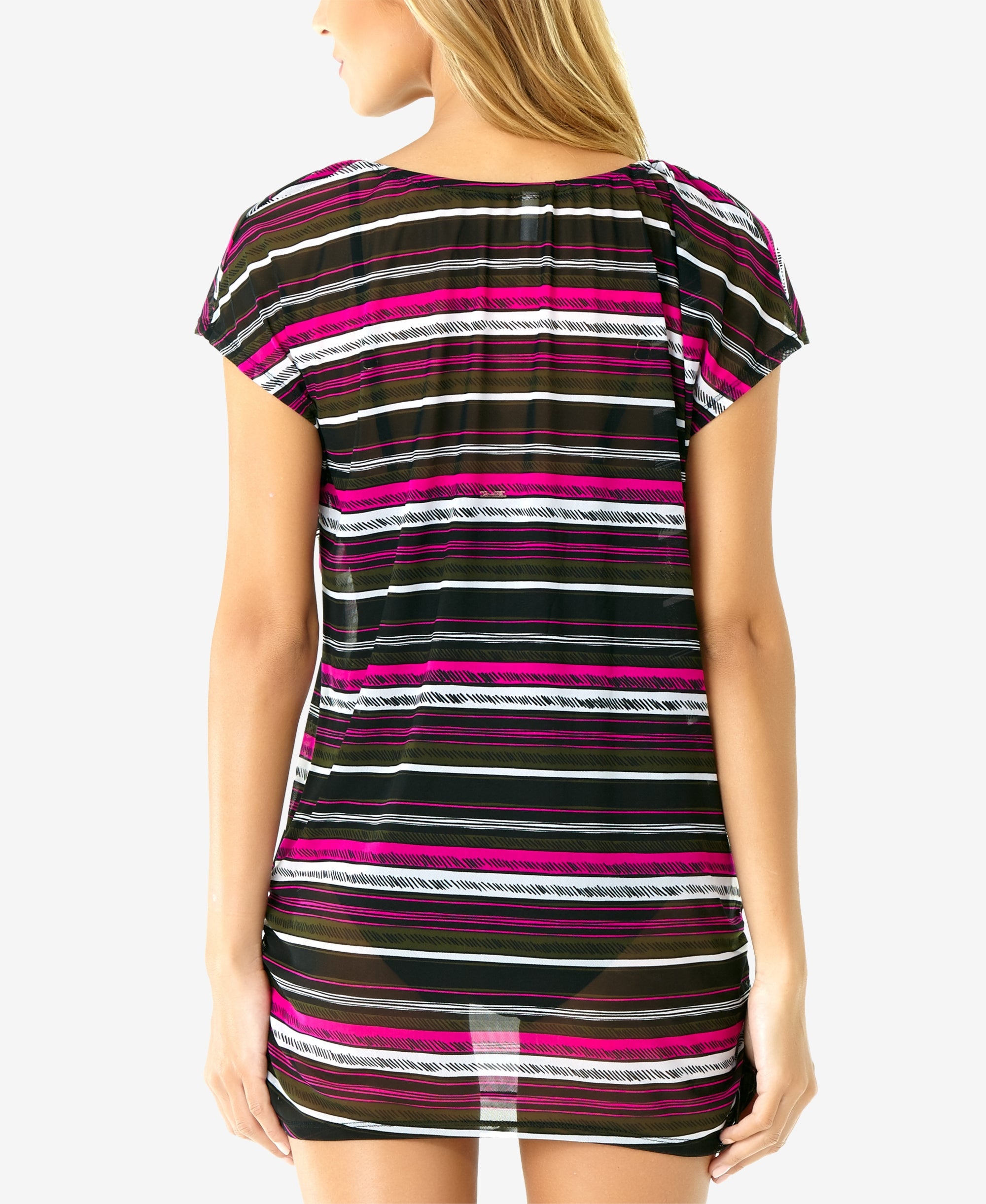 Anne Cole Womens Striped Mesh Cover up