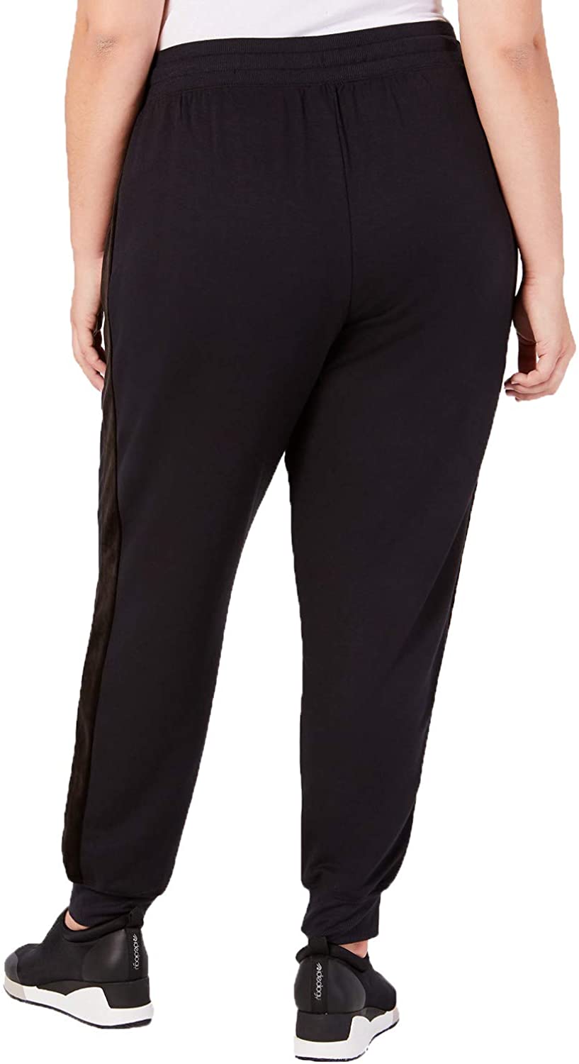 Ideology Womens Plus Size Velour-Striped Joggers