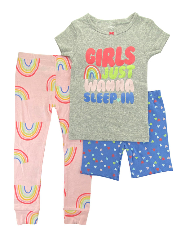 Carter Girls/Boys 3-Piece Cotton Pajama Set