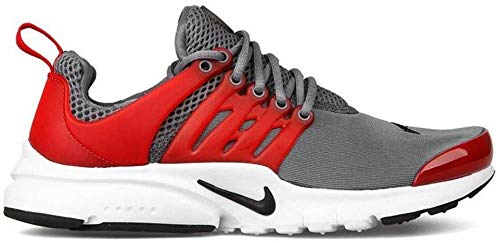 Nike Big Kids Presto Running Shoe Cool Grey/Red Obsidian/Black 5