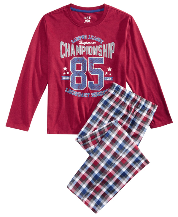 Max & Olivia Big Kid Boys Championship Pajama Set