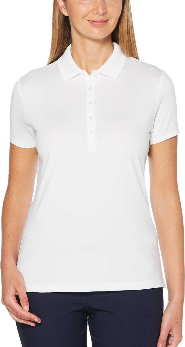 Callaway Womens Textured Solid Micro Hex Golf Polo T-Shirt