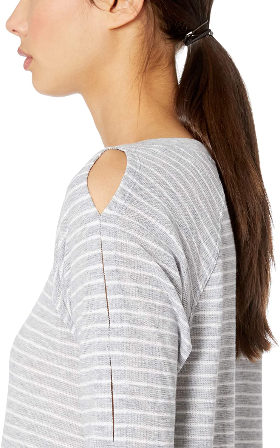 Calvin Klein Womens Westside Stripe Curved Hem Pullover