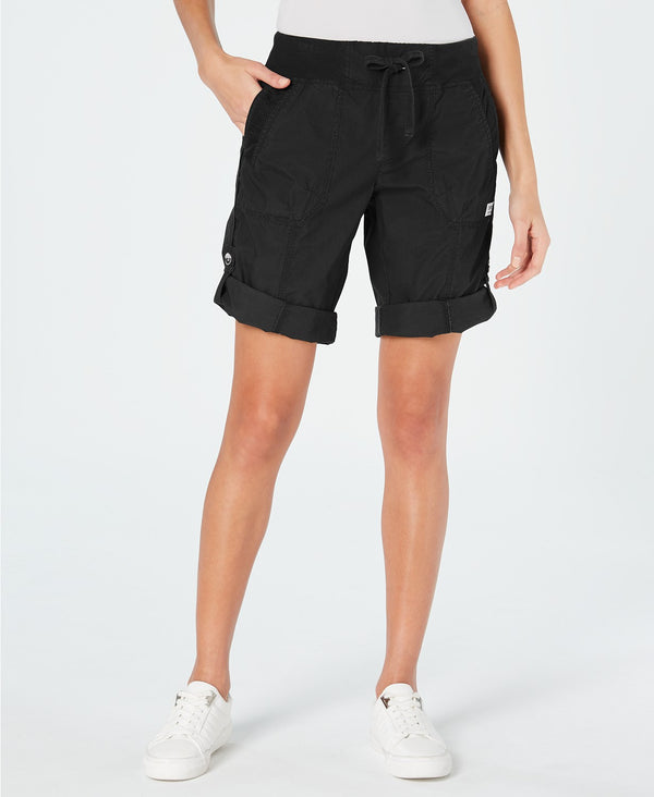 Calvin Klein Womens Convertible Cargo Shorts Black S