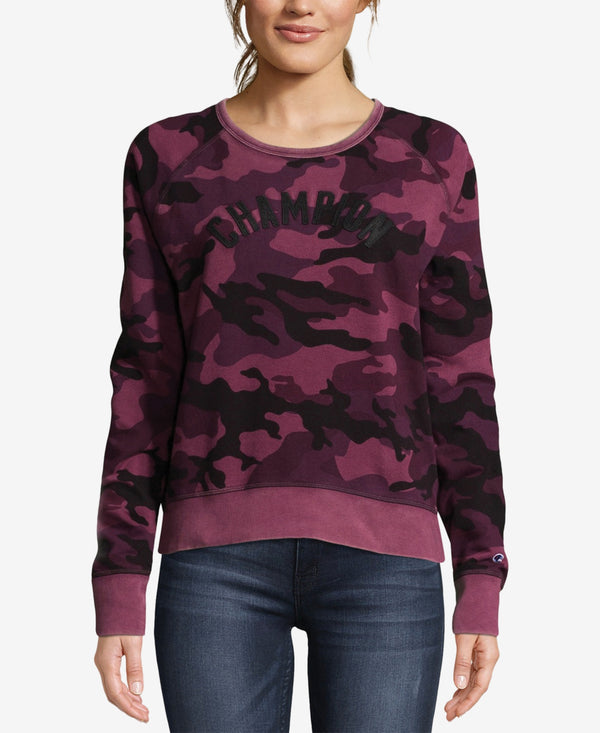 Champion Womens Heritage Vintage Dyed Camo Print Fleece Sweatshirt
