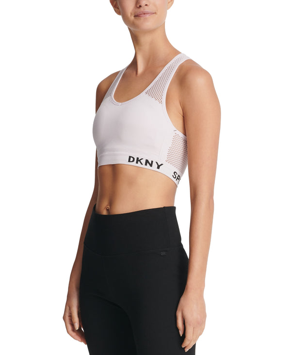 DKNY Womens Mesh back Medium impact Sports Bra