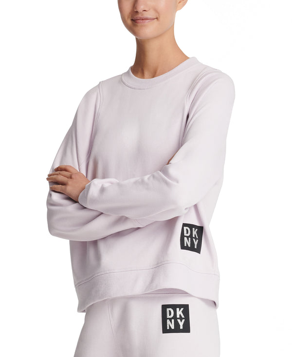 DKNY Womens Logo Patch Sweatshirt White S
