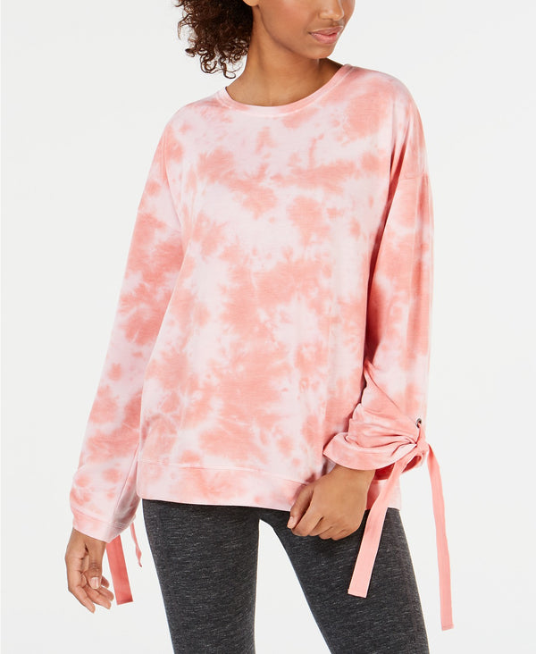 Ideology Womens Tie-dyed Tie-sleeve Top 100049815MS-PEACH KISS