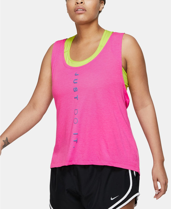 Nike Womens Plus Size Dri Fit Miler Running Tank Top