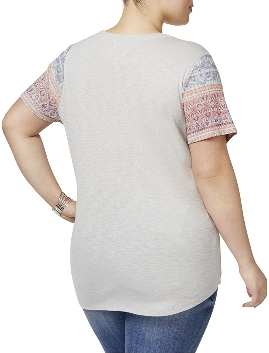 Style & Co Womens Plus Size Printed Top