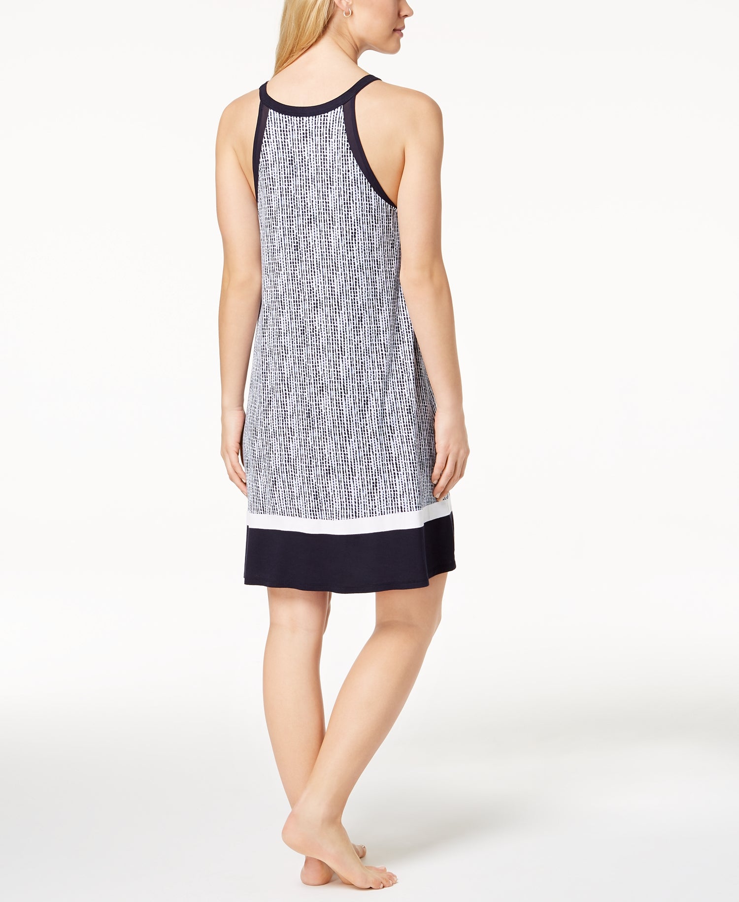 DKNY Womens Sleeveless Contrast Trim Nightgown