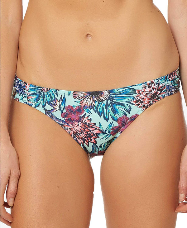 Jessica Simpson Womens Ruched Hipster Bikini Bottoms Mint Floral S