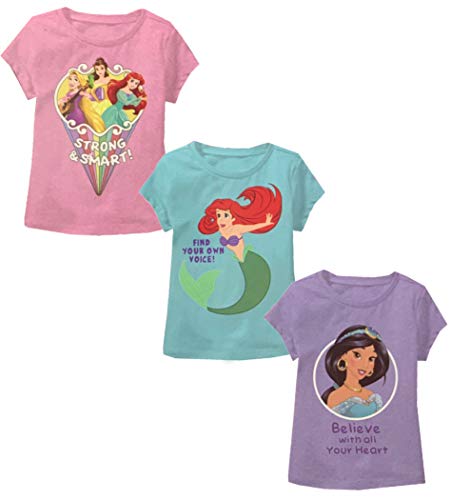 Disney Girls Short Sleeves Tee 3 Pack Color Pink/Purple/Green
